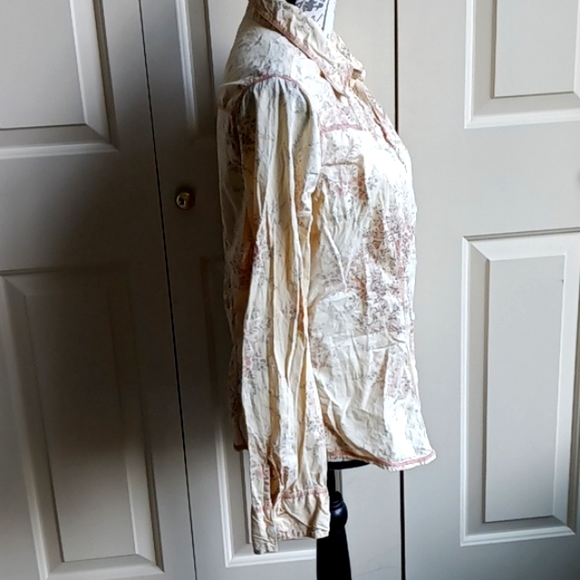 Y2K Arizona Jean Button Down Floral Western Shirt Cowgirl - L Juniors - Picture 3 of 16